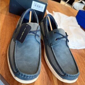 Vostey Navy and Gray Boat Shoes